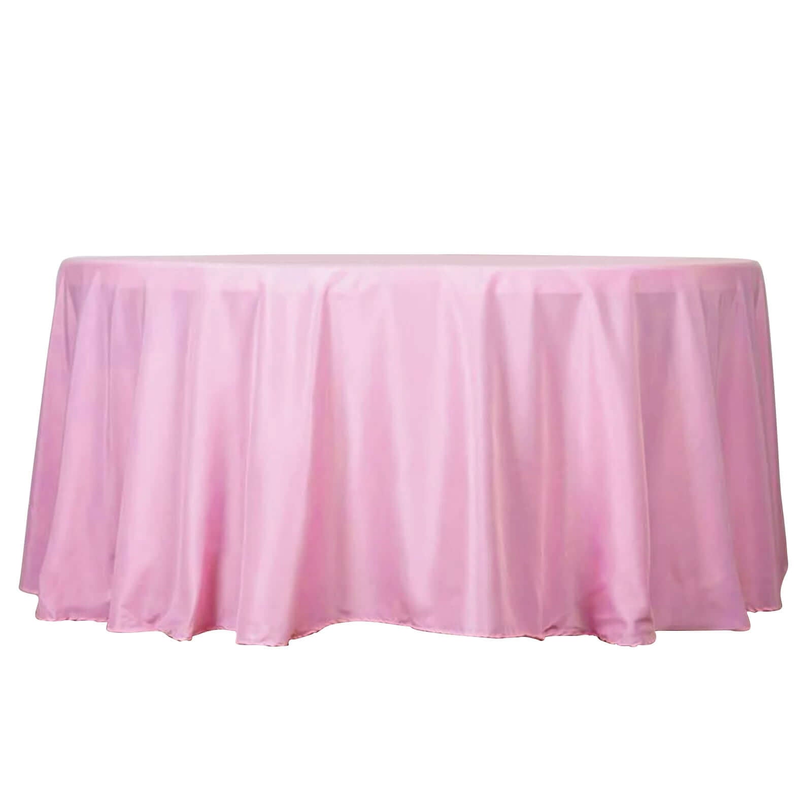 Polyester 132" Round Tablecloth Pink - Seamless Chic Table Cover - Linen Luxes