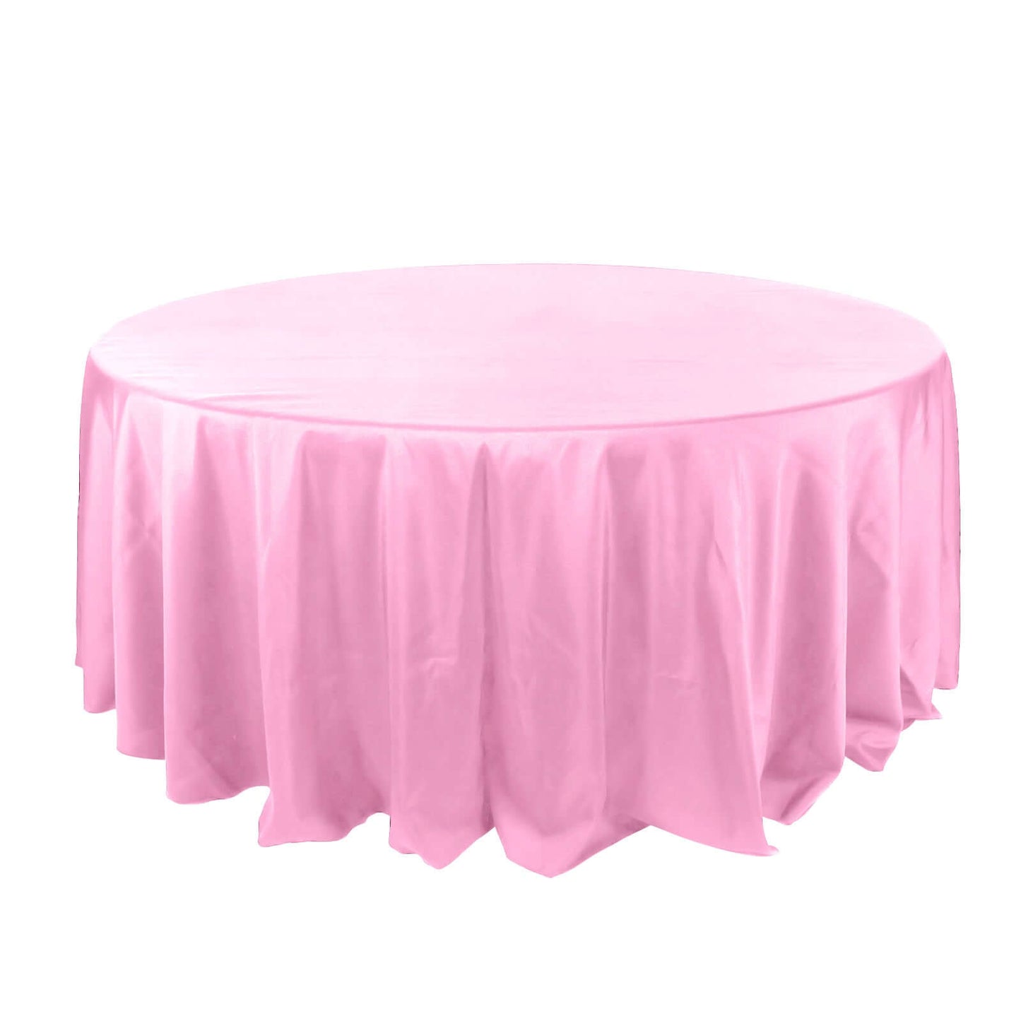 Polyester 132" Round Tablecloth Pink - Seamless Chic Table Cover - Linen Luxes