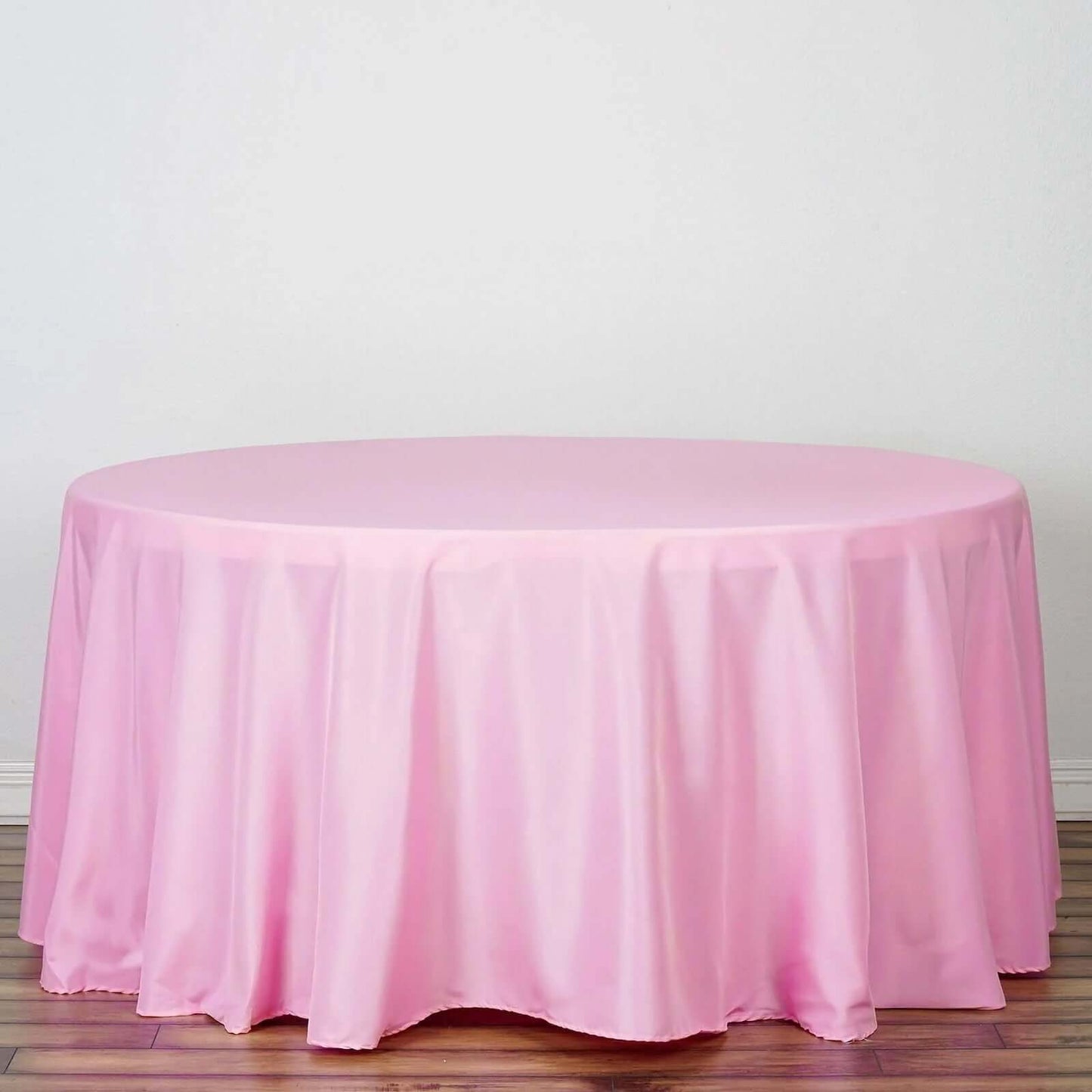 Polyester 132" Round Tablecloth Pink - Seamless Chic Table Cover - Linen Luxes