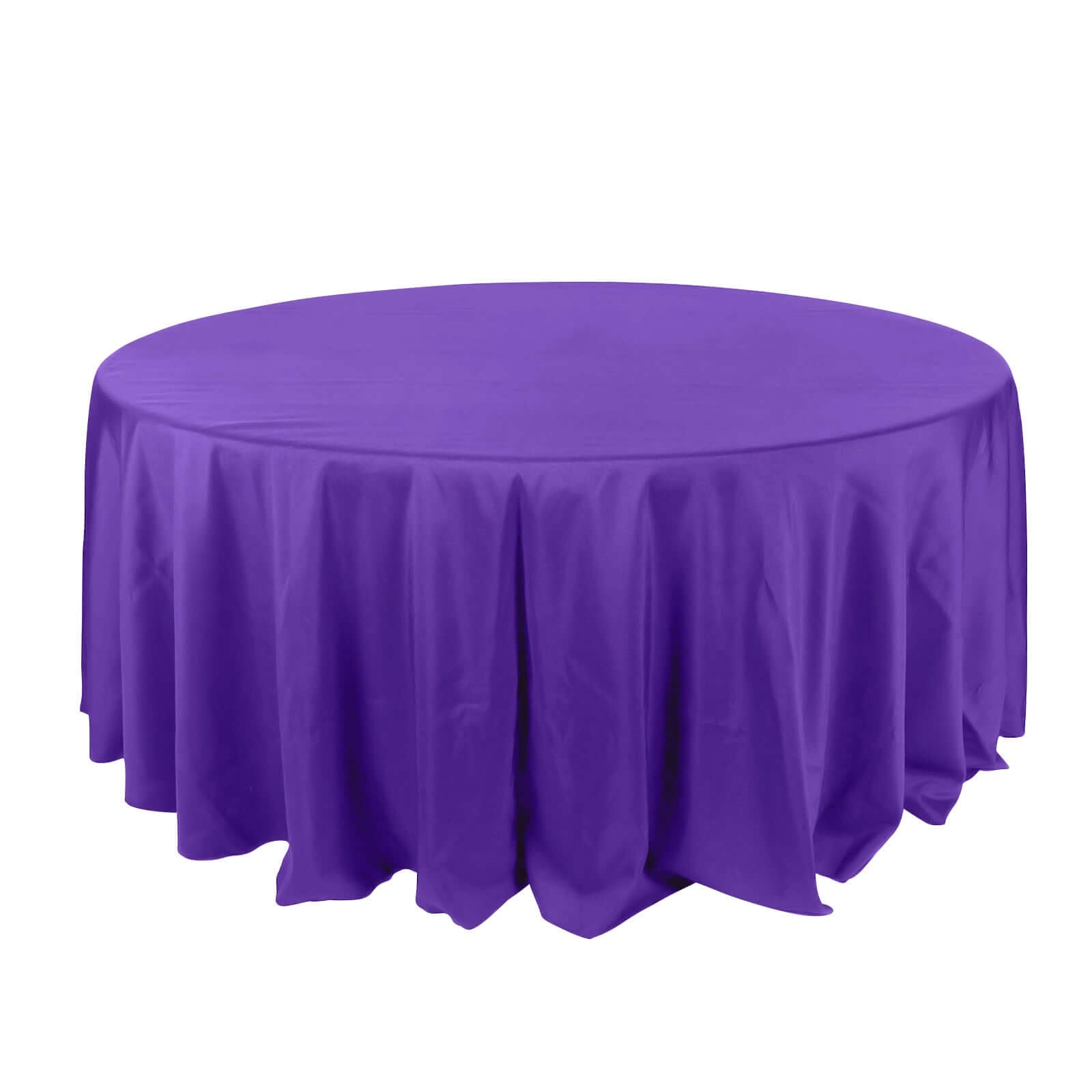 Polyester 132" Round Tablecloth Purple - Seamless Chic Table Cover - Linen Luxes