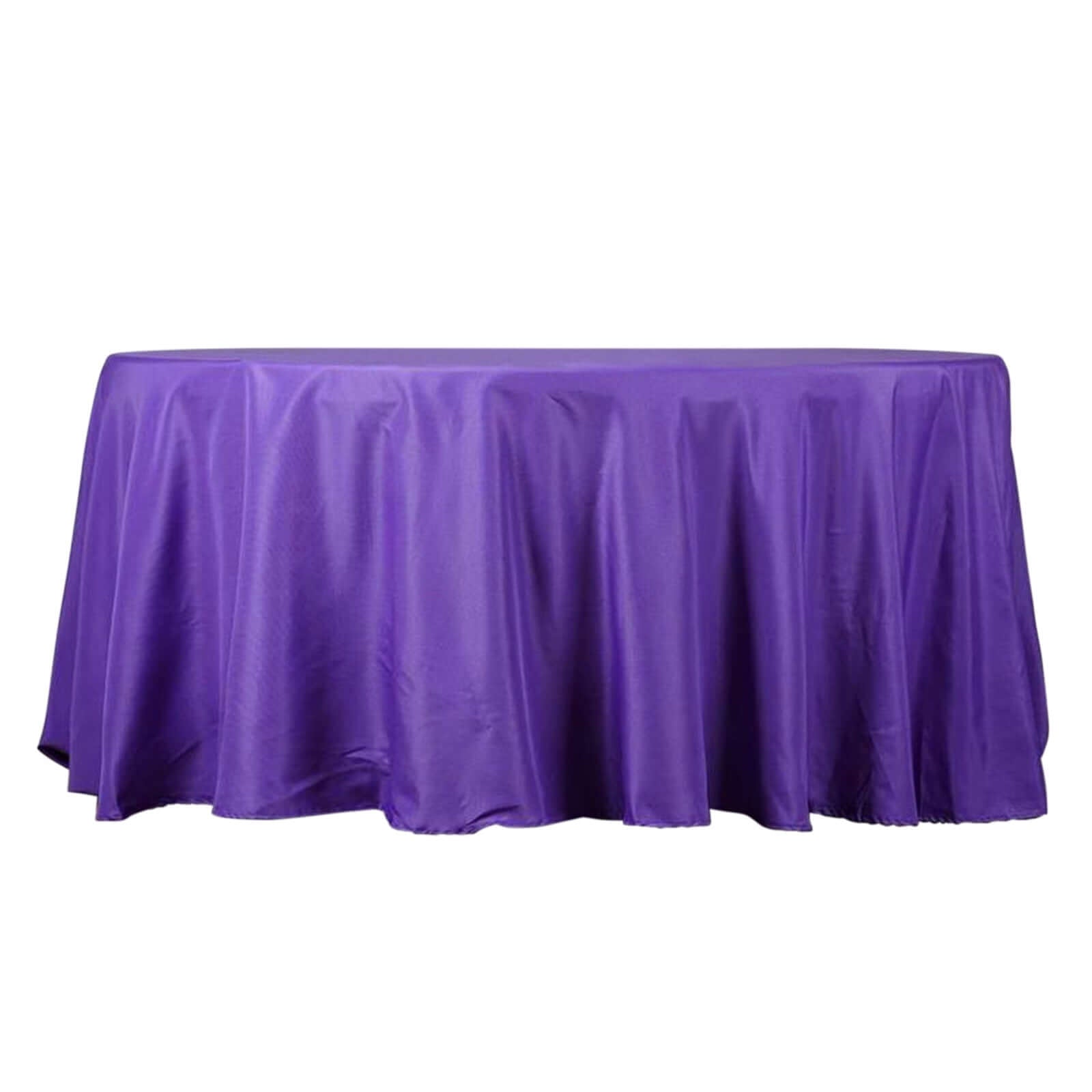Polyester 132" Round Tablecloth Purple - Seamless Chic Table Cover - Linen Luxes