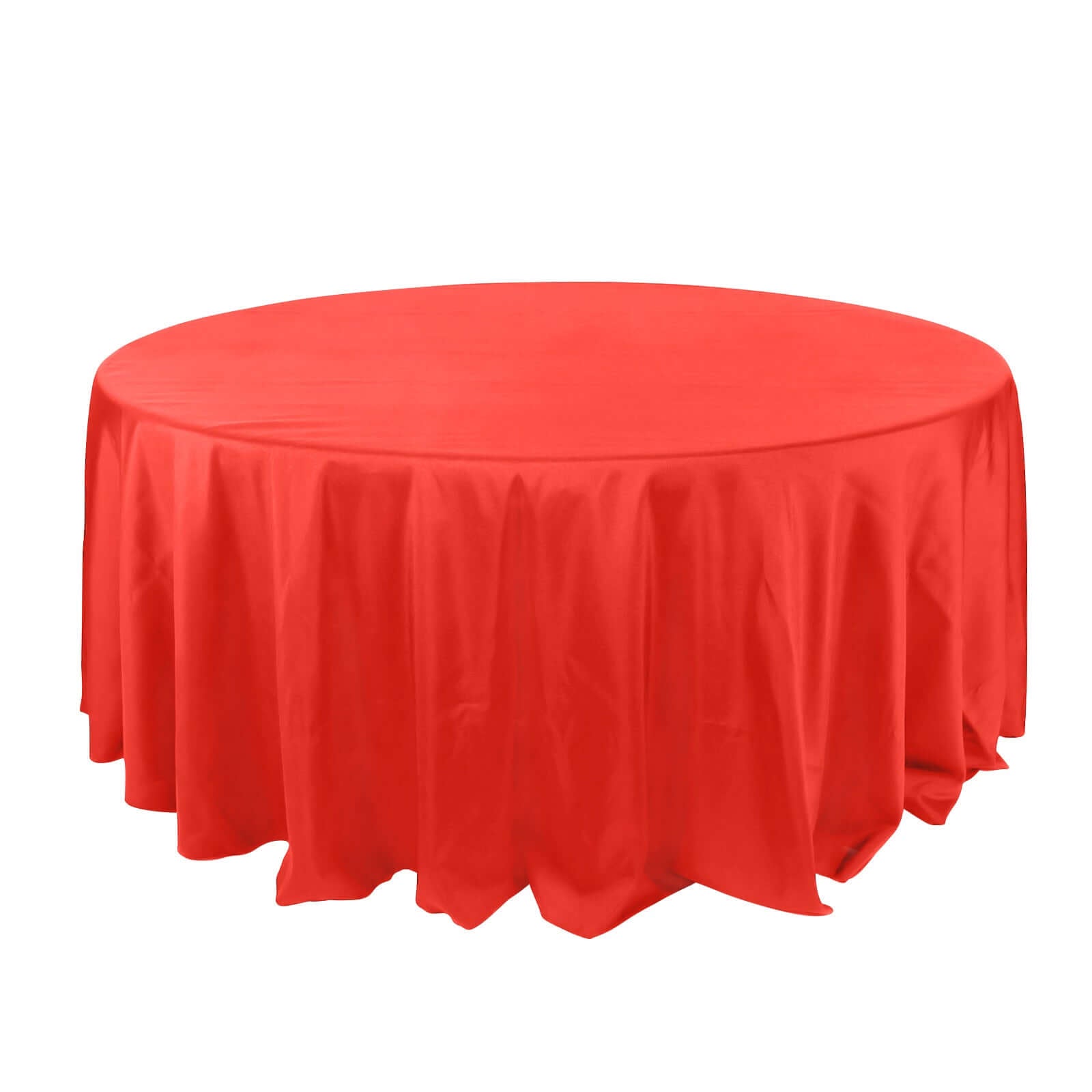 Polyester 132" Round Tablecloth Red - Seamless Chic Table Cover - Linen Luxes