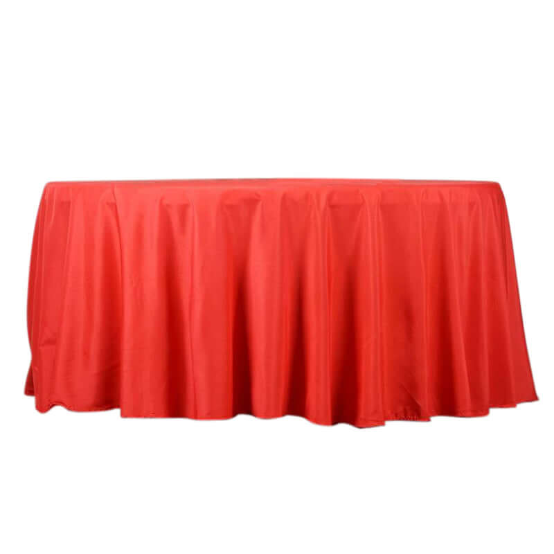 Polyester 132" Round Tablecloth Red - Seamless Chic Table Cover - Linen Luxes