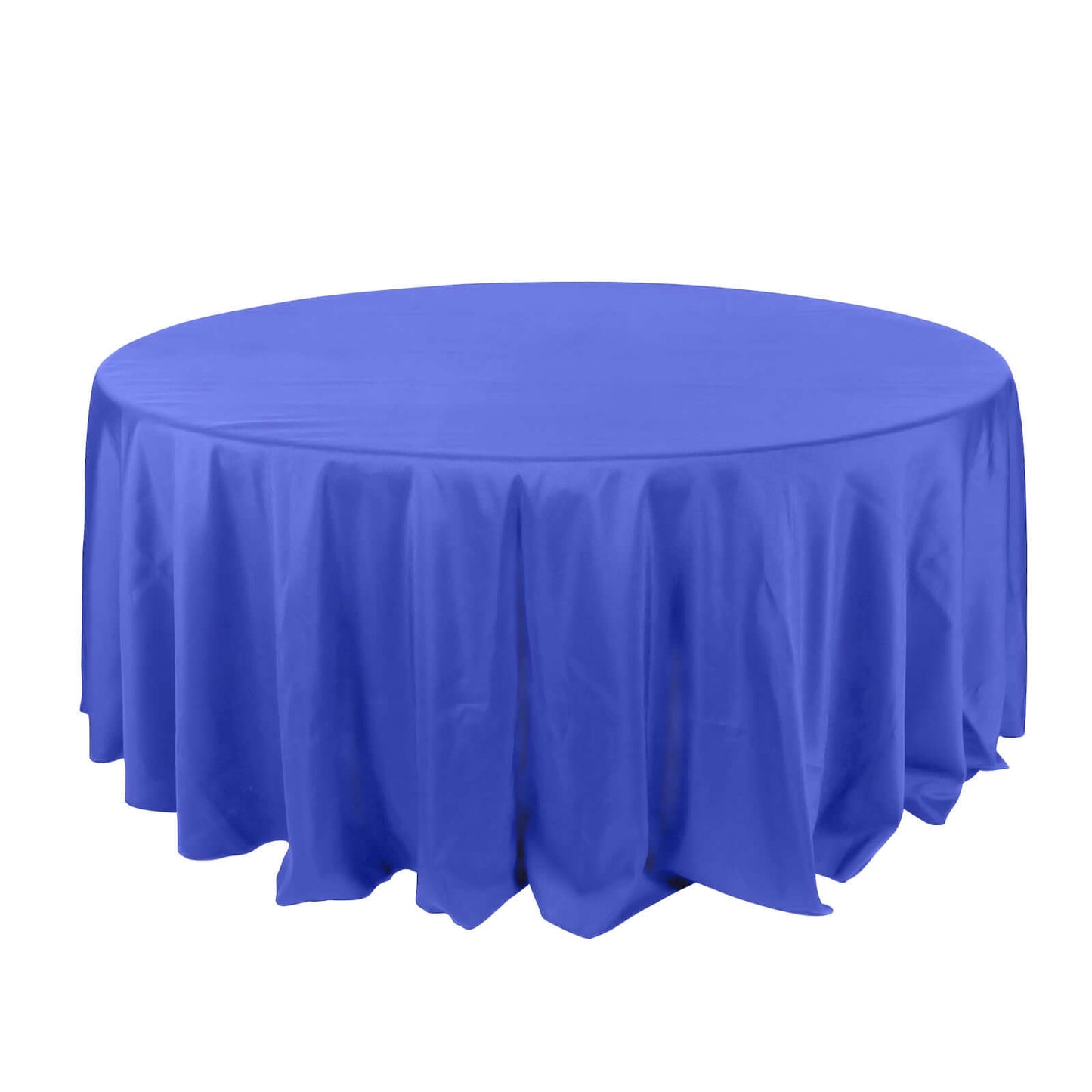 Polyester 132" Round Tablecloth Royal Blue - Seamless Chic Table Cover - Linen Luxes