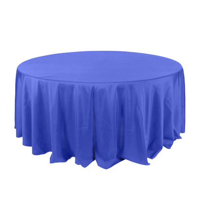 Polyester 132" Round Tablecloth Royal Blue - Seamless Chic Table Cover - Linen Luxes