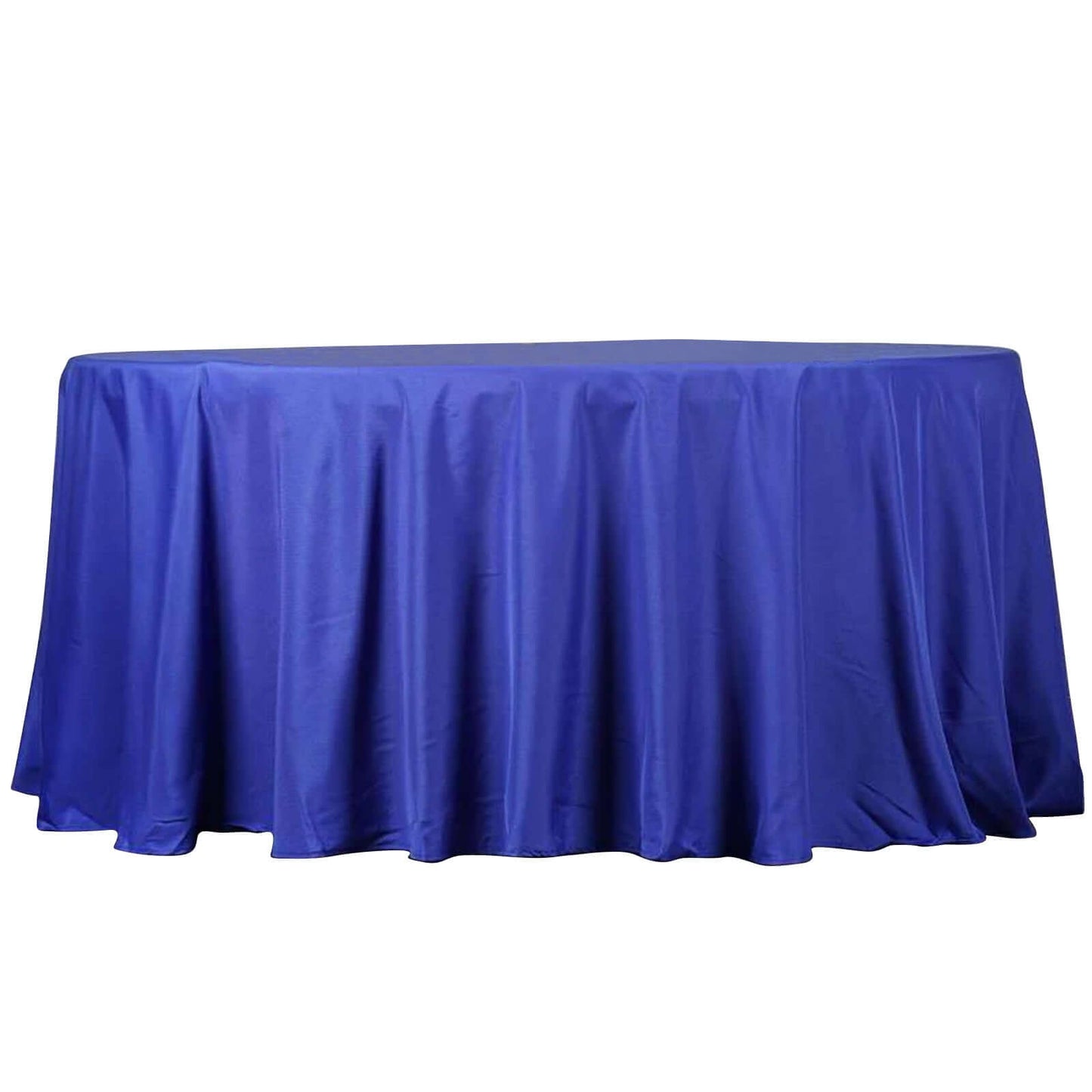 Polyester 132" Round Tablecloth Royal Blue - Seamless Chic Table Cover - Linen Luxes