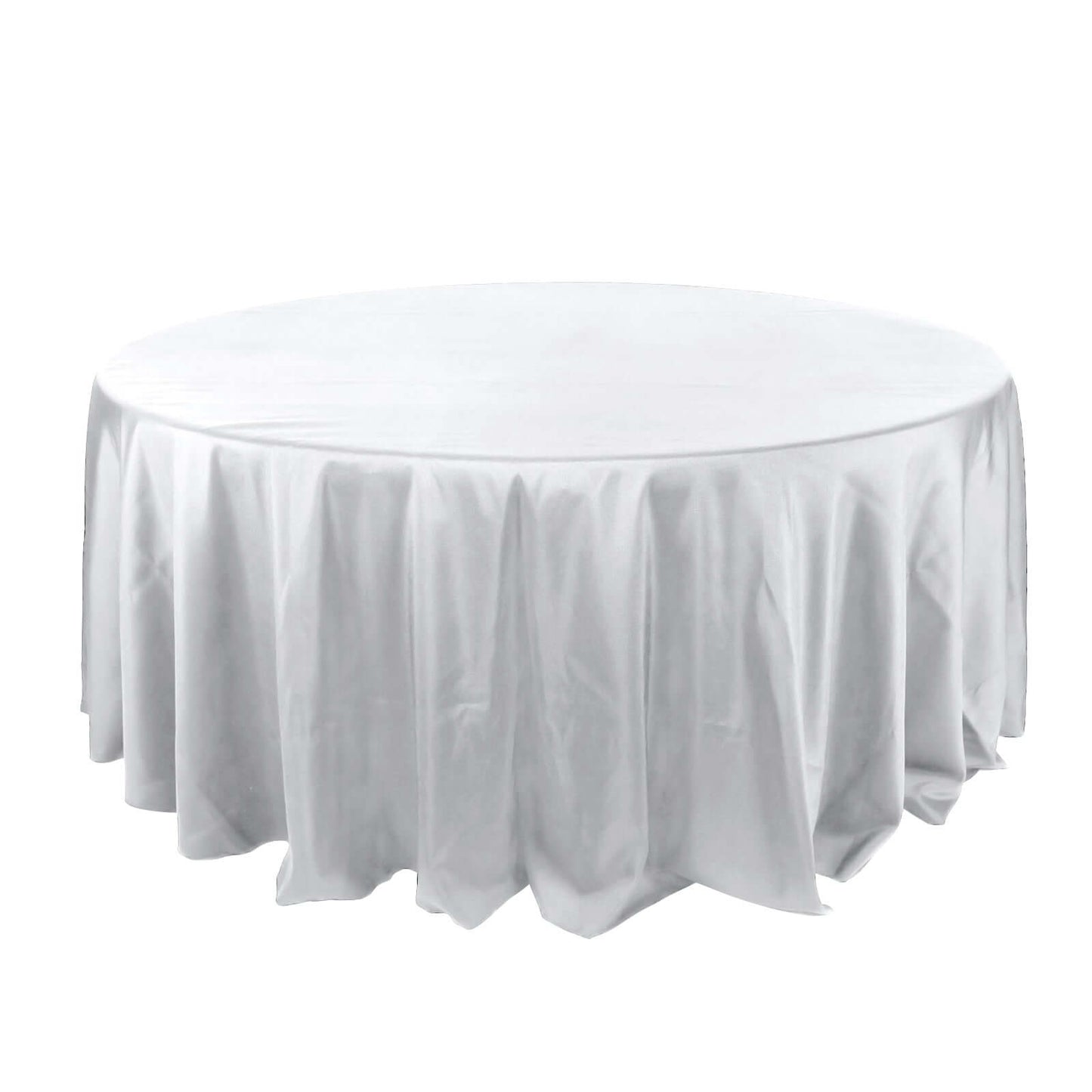 Polyester 132" Round Tablecloth Silver - Seamless Chic Table Cover - Linen Luxes
