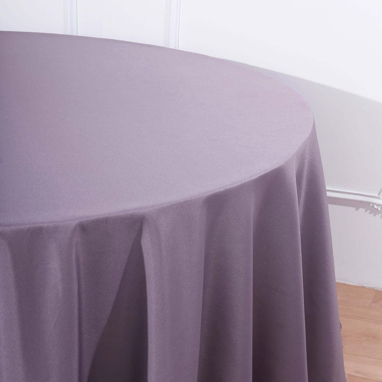 Polyester 132" Round Tablecloth Violet Amethyst - Seamless Chic Table Cover - Linen Luxes