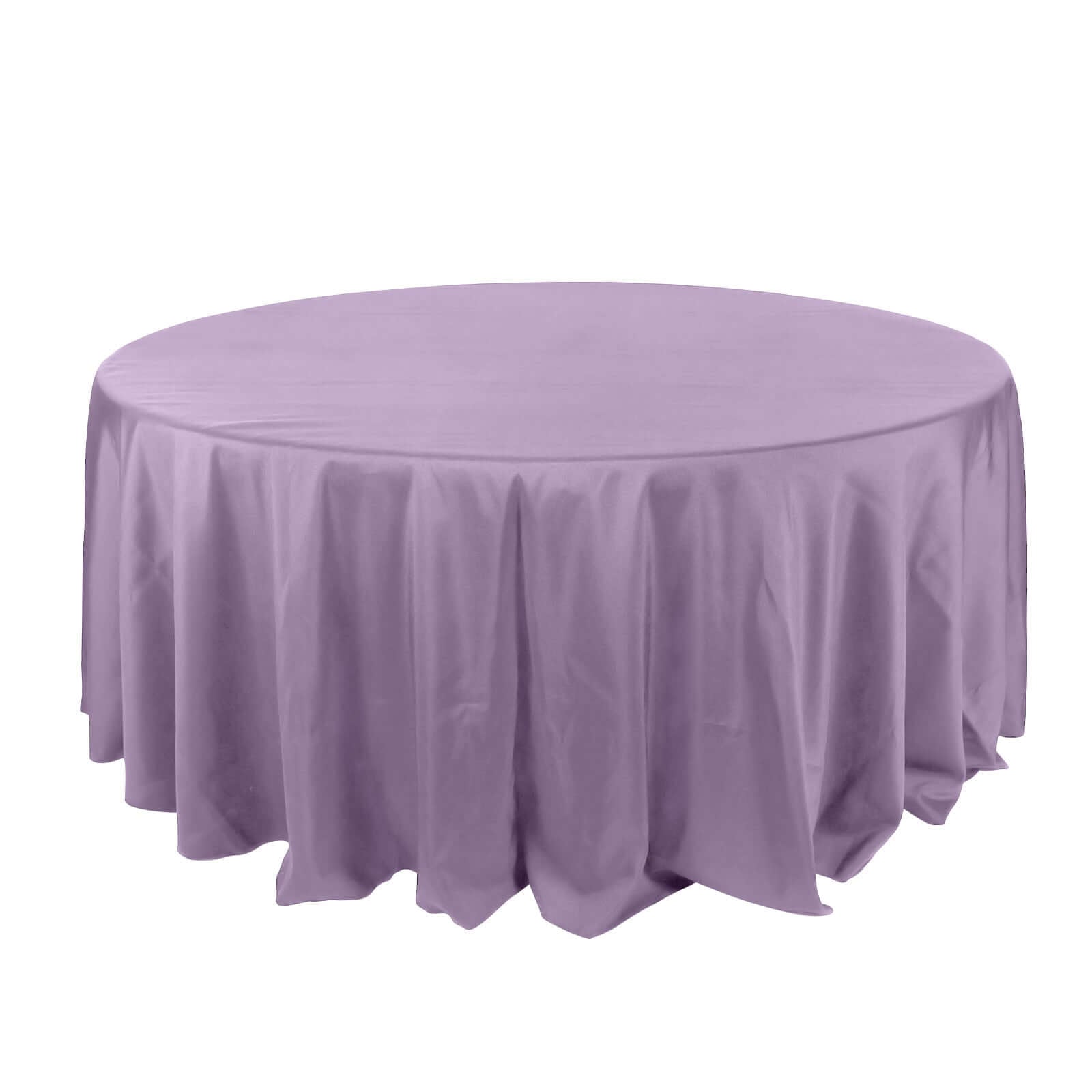 Polyester 132" Round Tablecloth Violet Amethyst - Seamless Chic Table Cover - Linen Luxes
