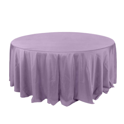 Polyester 132" Round Tablecloth Violet Amethyst - Seamless Chic Table Cover - Linen Luxes