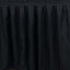 Polyester 14ft Table Skirt Black - Classic Pleated Design - Linen Luxes