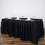 Polyester 14ft Table Skirt Black - Classic Pleated Design - Linen Luxes