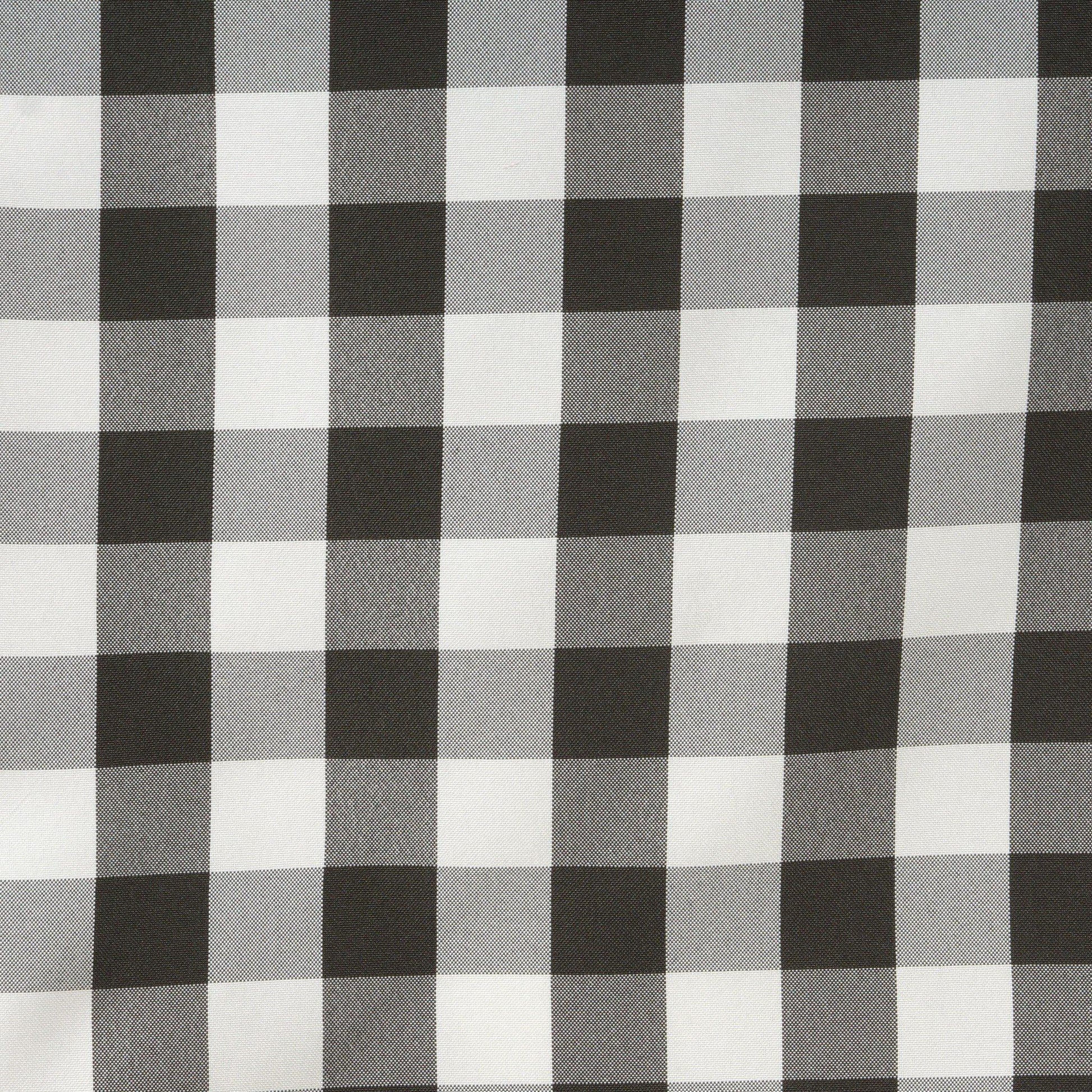 Polyester 14"x108" Table Runner Black/White - Gingham Plaid Design - Linen Luxes