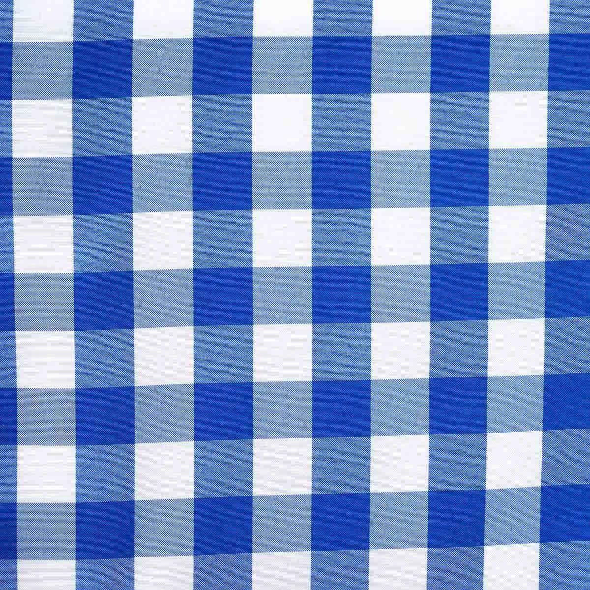 Polyester 14"x108" Table Runner Blue/White - Gingham Plaid Design - Linen Luxes