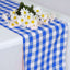 Polyester 14"x108" Table Runner Blue/White - Gingham Plaid Design - Linen Luxes