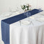 Polyester 14"x108" Table Runner Dark Denim Blue - Modern Faux Denim Dining Table Runner - Linen Luxes