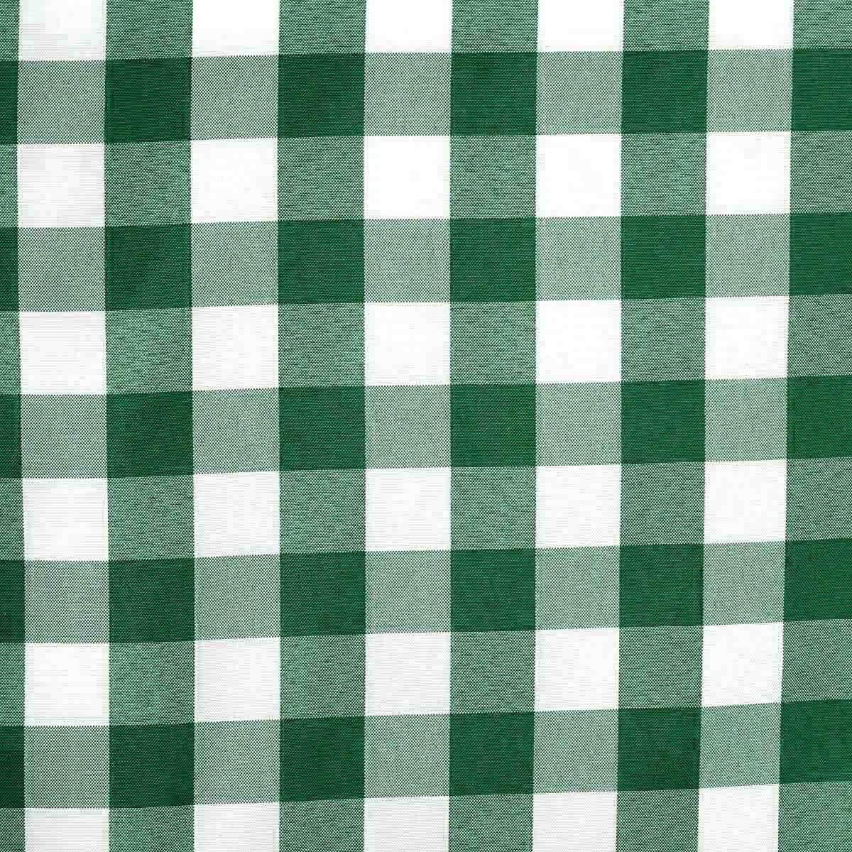 Polyester 14"x108" Table Runner Green/White - Gingham Plaid Design - Linen Luxes