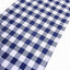 Polyester 14"x108" Table Runner Navy Blue/White - Gingham Plaid Design - Linen Luxes