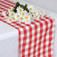 Polyester 14"x108" Table Runner Red/White - Gingham Plaid Design - Linen Luxes