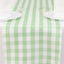 Polyester 14"x108" Table Runner Sage Green/White - Gingham Plaid Design