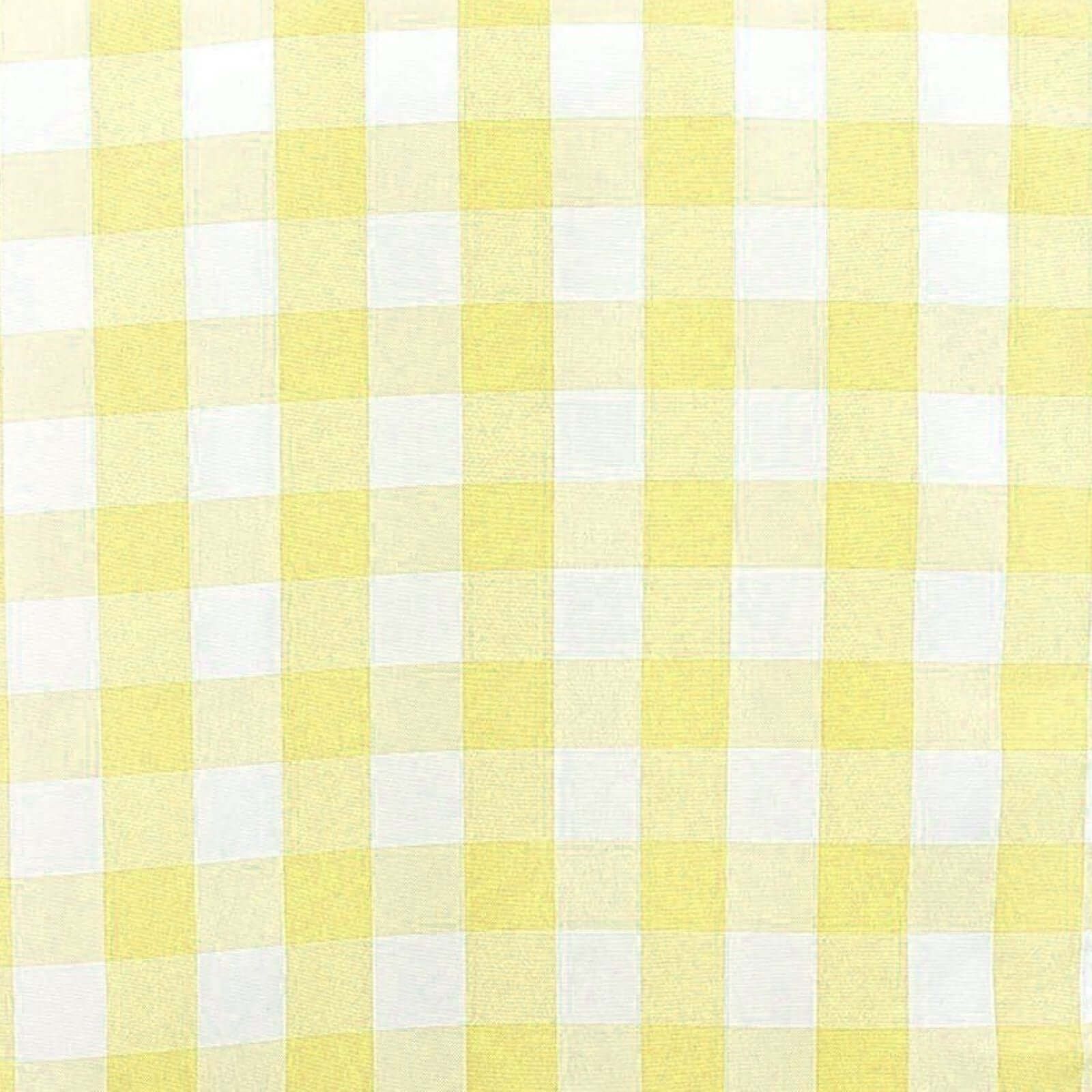 Polyester 14"x108" Table Runner Yellow/White - Gingham Plaid Design - Linen Luxes