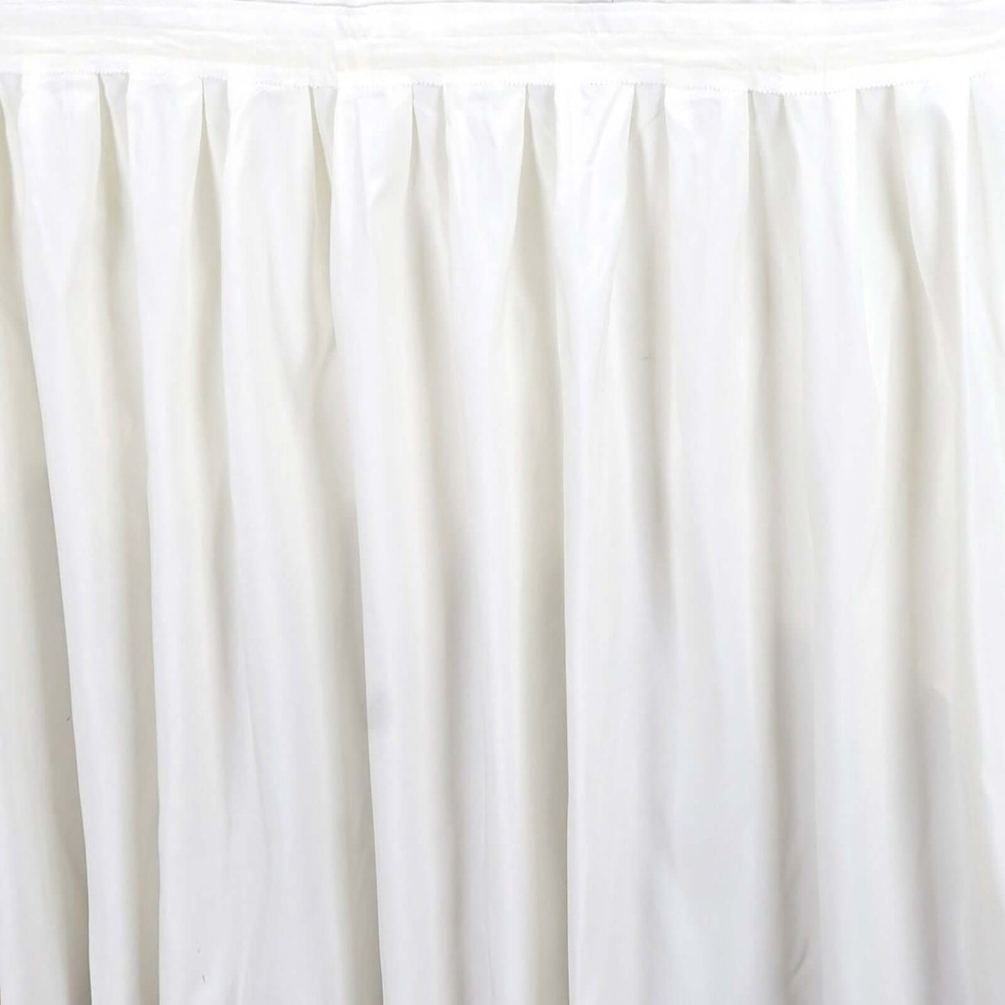 Polyester 17ft Table Skirt Ivory - Classic Pleated Design - Linen Luxes