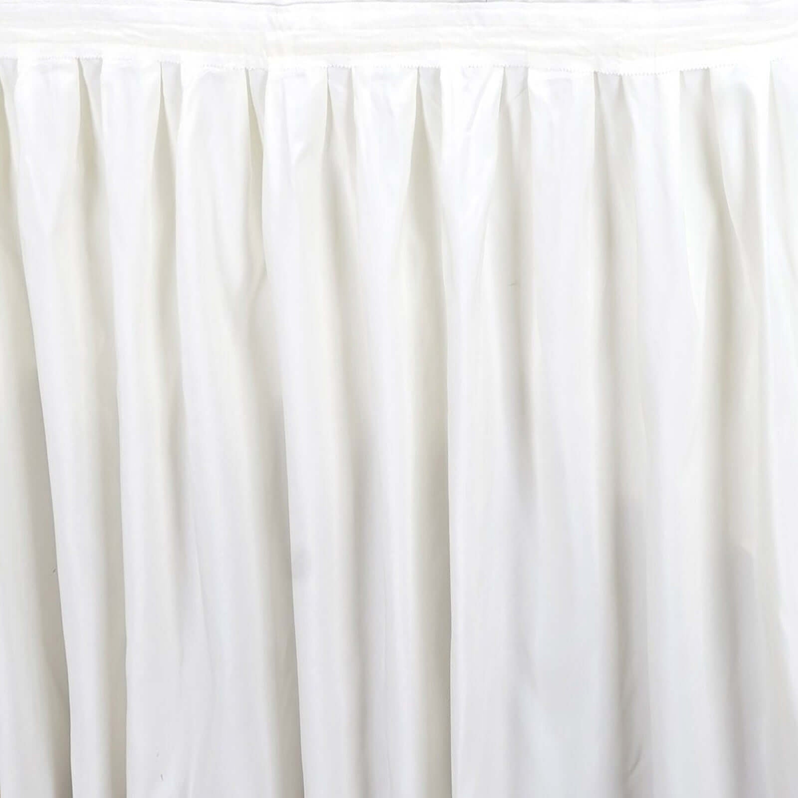 Polyester 17ft Table Skirt Ivory - Classic Pleated Design - Linen Luxes