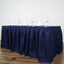 Polyester 17ft Table Skirt Navy Blue - Classic Pleated Design - Linen Luxes
