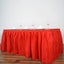 Polyester 17ft Table Skirt Red - Classic Pleated Design - Linen Luxes