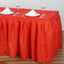 Polyester 17ft Table Skirt Red - Classic Pleated Design - Linen Luxes