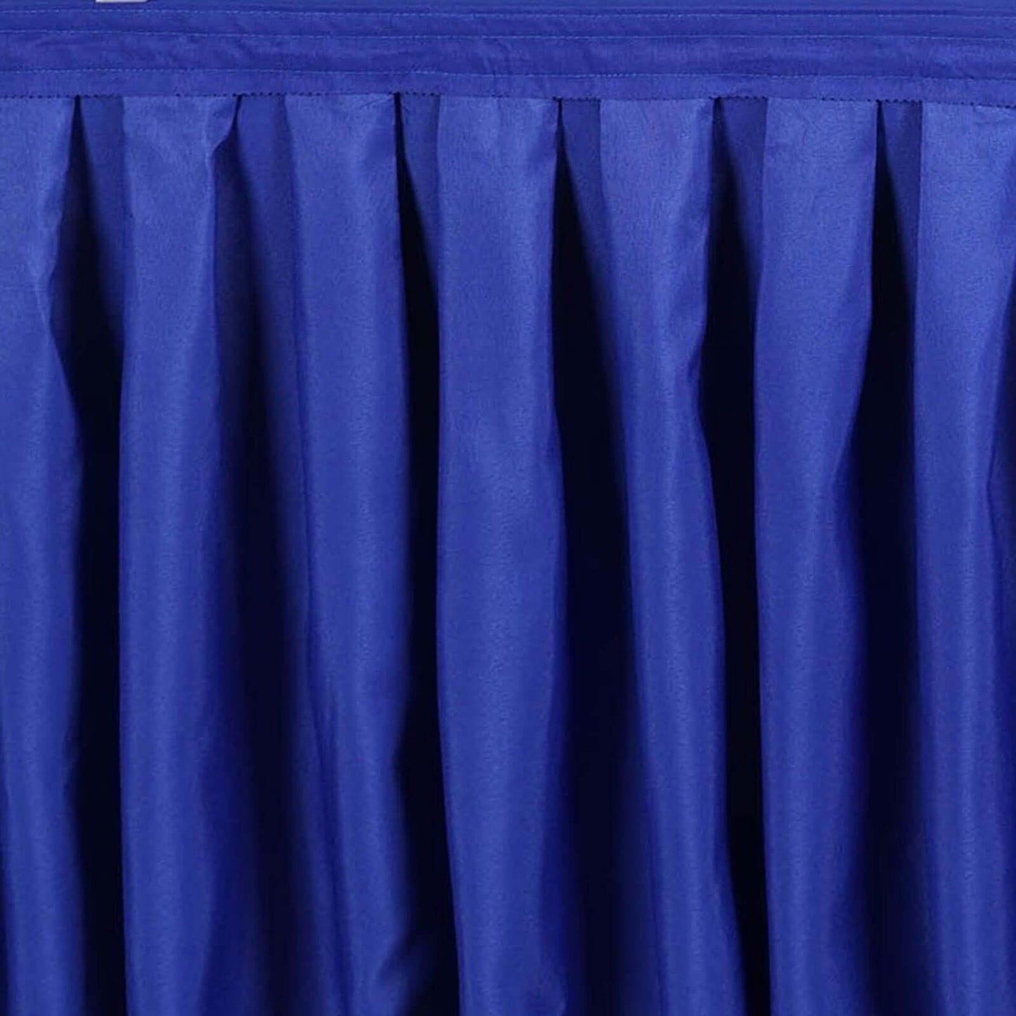 Polyester 17ft Table Skirt Royal Blue - Classic Pleated Design - Linen Luxes