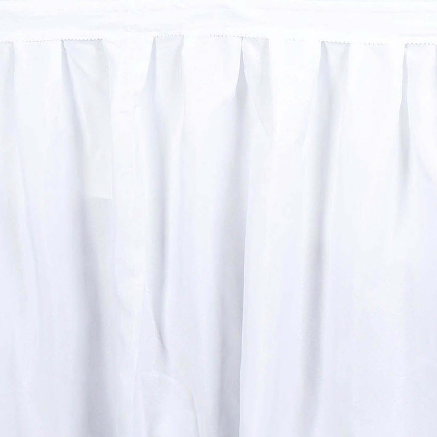 Polyester 17ft Table Skirt White - Classic Pleated Design for Weddings & Events - Linen Luxes