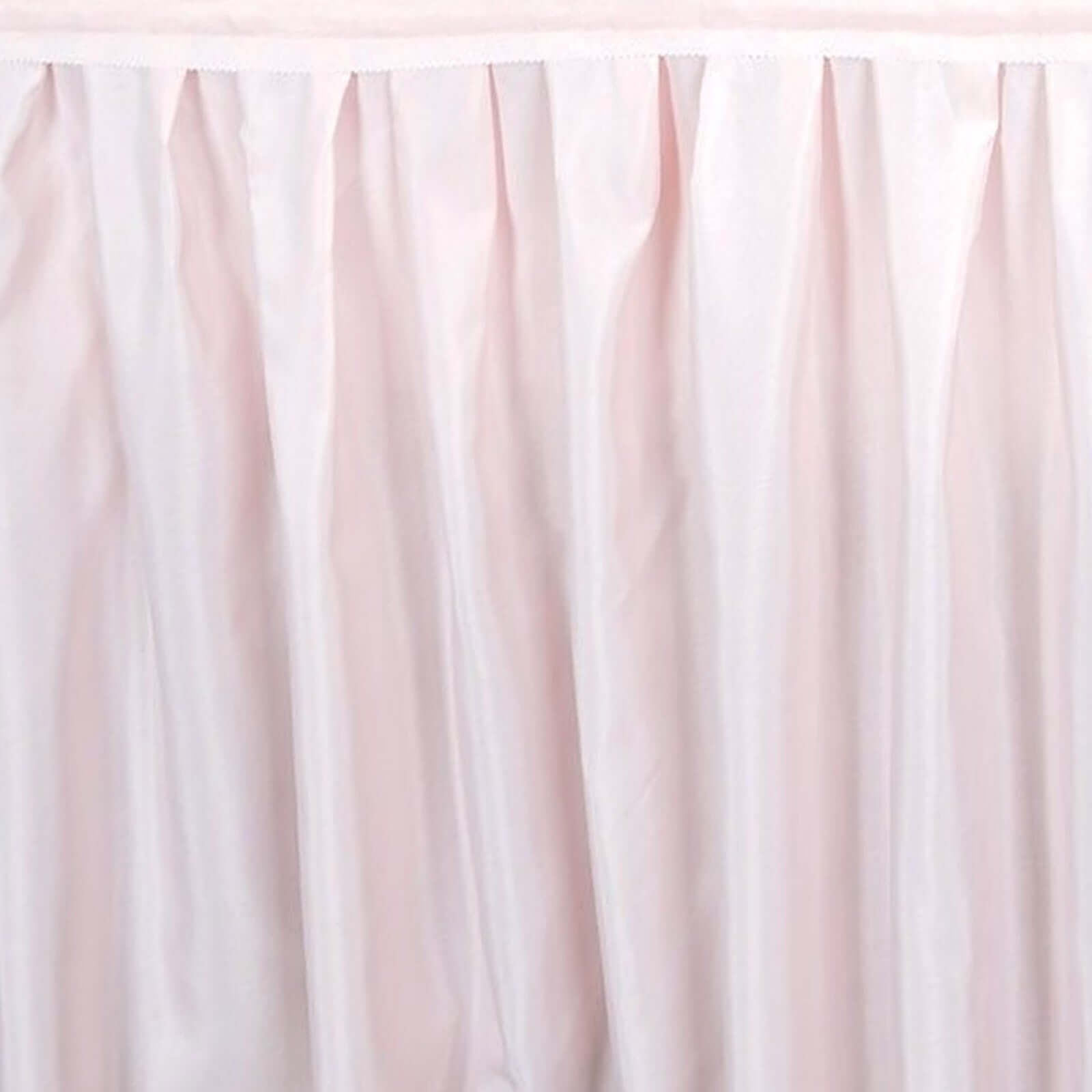 Polyester 21ft Table Skirt Blush - Classic Pleated Design - Linen Luxes