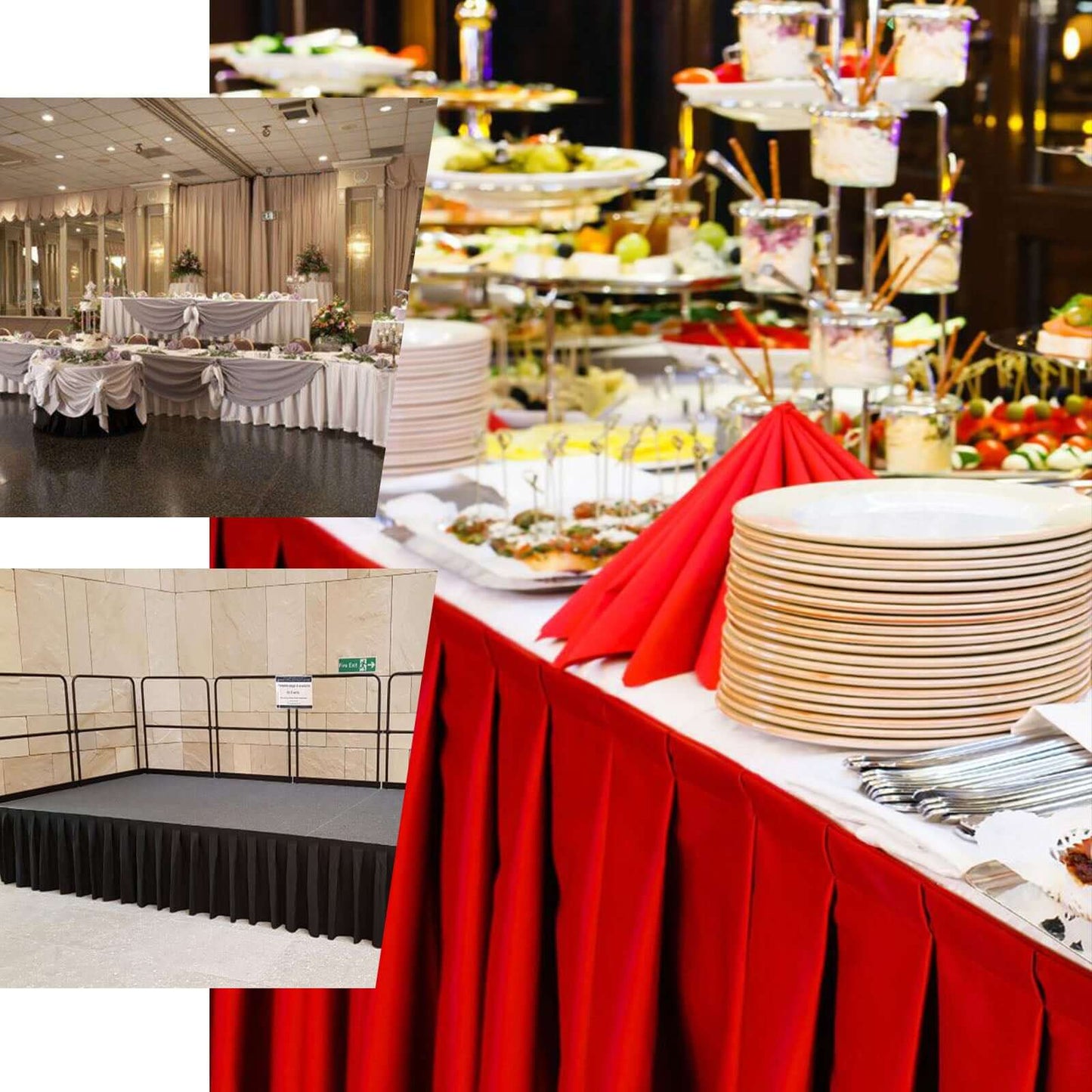 Polyester 21ft Table Skirt Blush - Classic Pleated Design - Linen Luxes