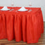 Polyester 21ft Table Skirt Red - Classic Pleated Design - Linen Luxes