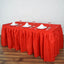 Polyester 21ft Table Skirt Red - Classic Pleated Design - Linen Luxes
