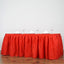 Polyester 21ft Table Skirt Red - Classic Pleated Design - Linen Luxes