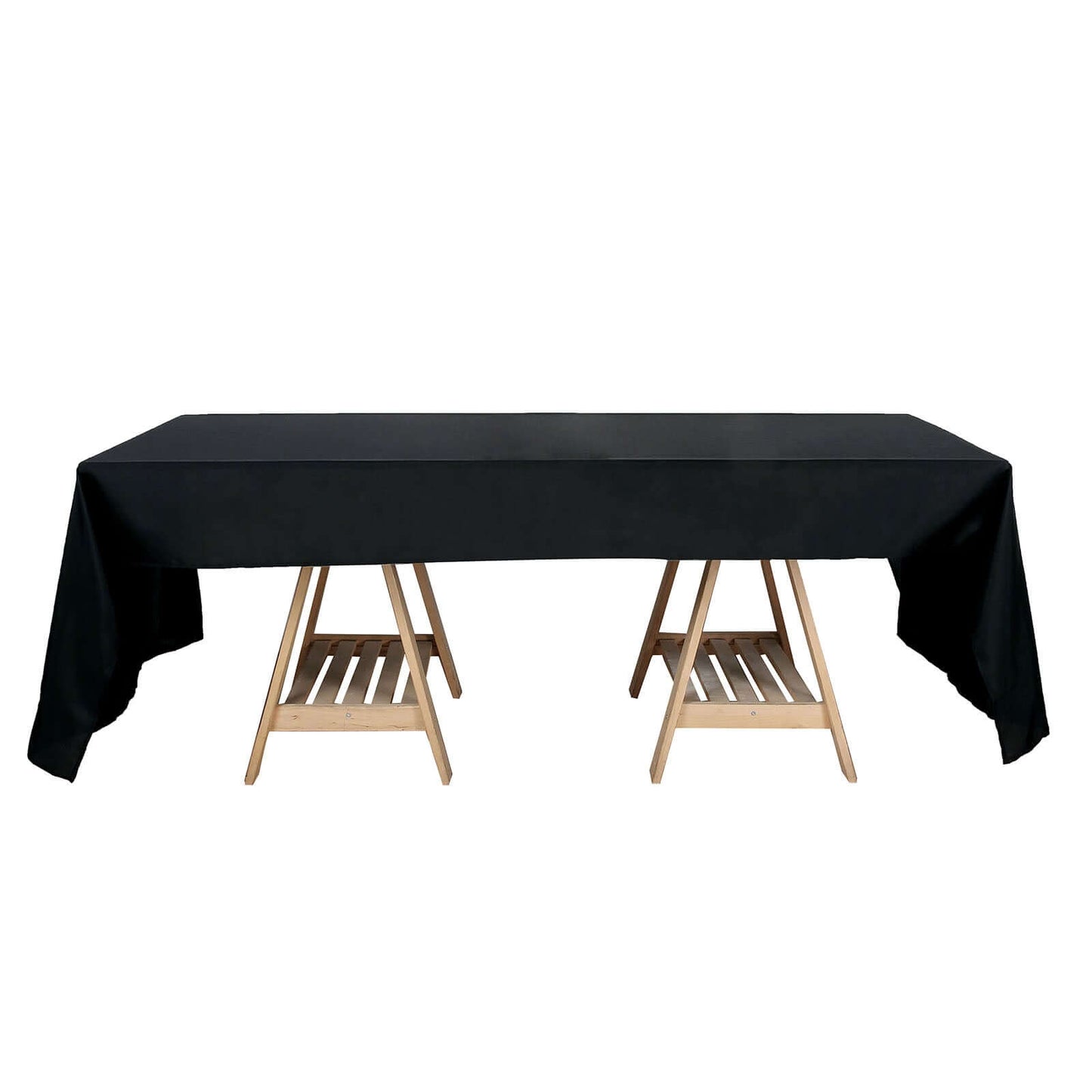 Polyester 50"x120" Rectangle Tablecloth Black - Wrinkle - Resistant Table Cover - Linen Luxes