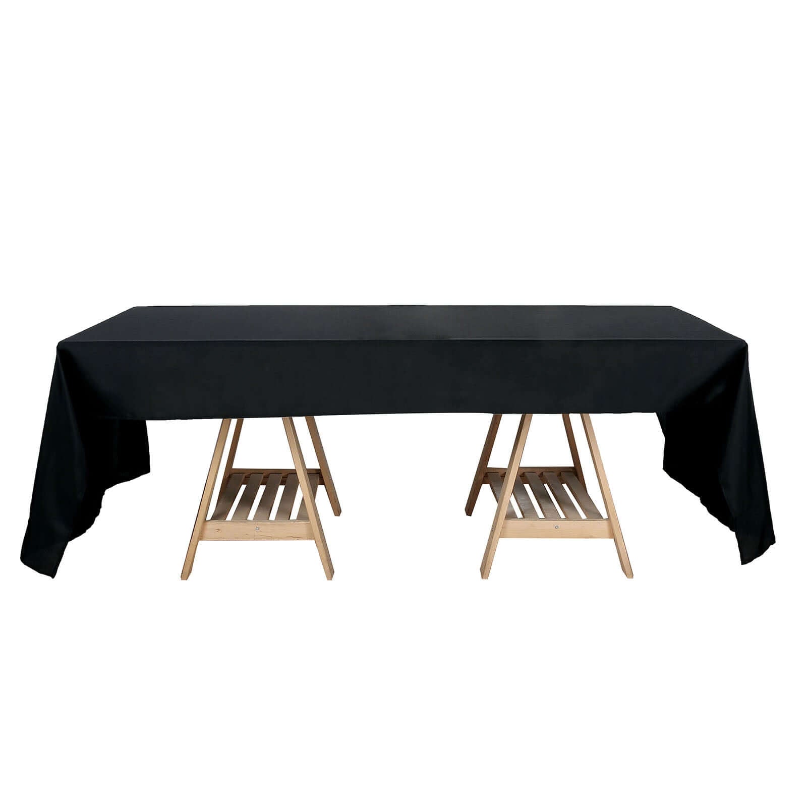 Polyester 50"x120" Rectangle Tablecloth Black - Wrinkle - Resistant Table Cover - Linen Luxes