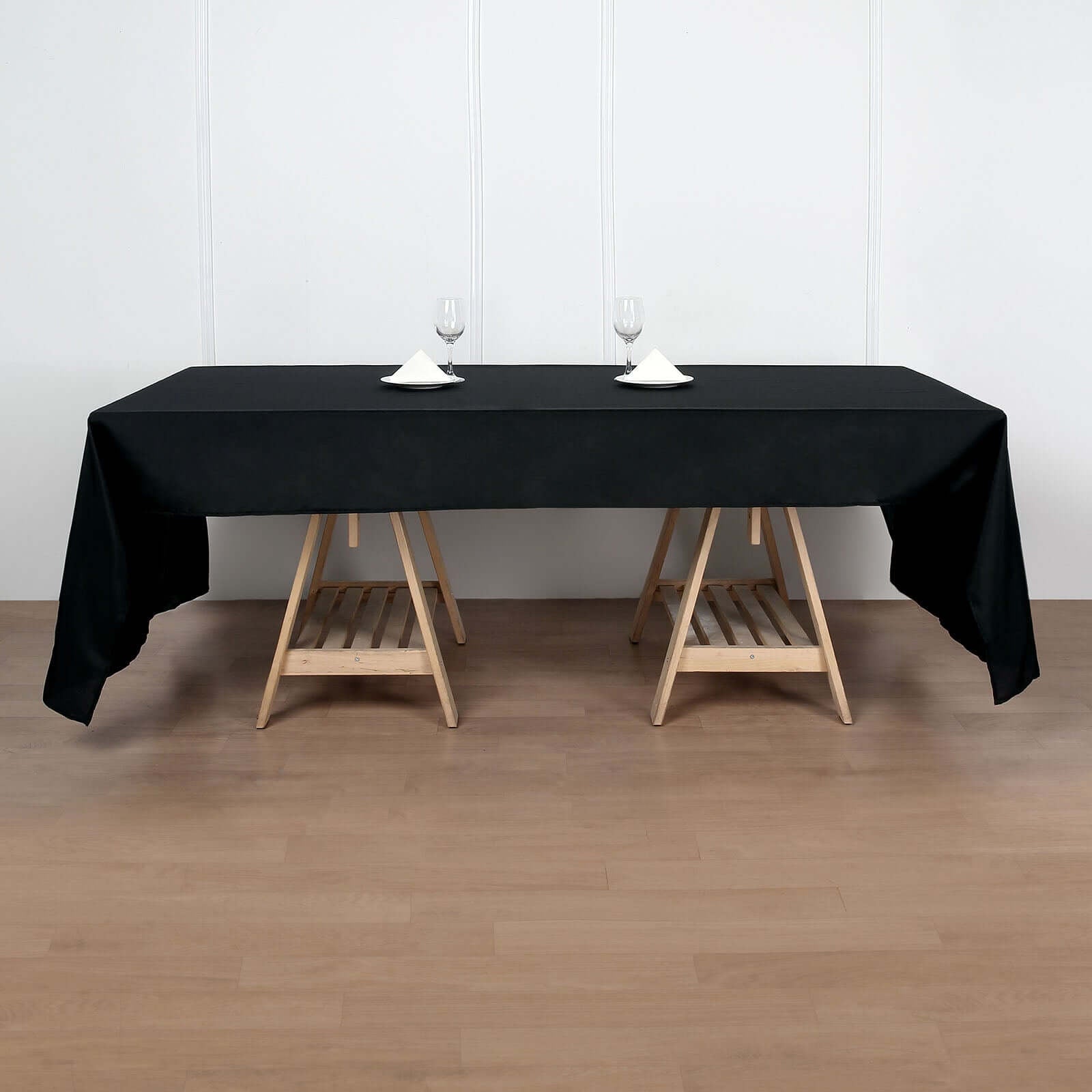 Polyester 50"x120" Rectangle Tablecloth Black - Wrinkle - Resistant Table Cover - Linen Luxes