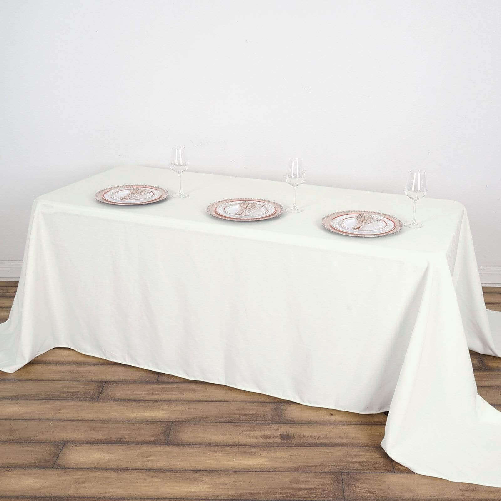 Polyester 50"x120" Rectangle Tablecloth Ivory - Wrinkle - Resistant Table Cover - Linen Luxes