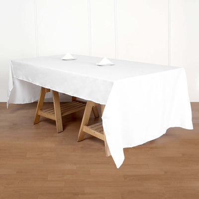 Polyester 50"x120" Rectangle Tablecloth White - Wrinkle - Resistant and Sleek for Everyday Use - Linen Luxes