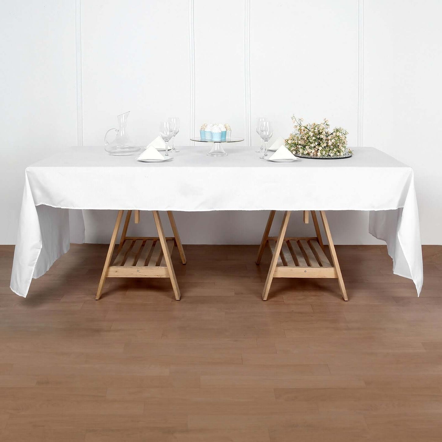 Polyester 50"x120" Rectangle Tablecloth White - Wrinkle - Resistant and Sleek for Everyday Use - Linen Luxes