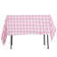 Polyester 54"x54" Square Tablecloth White Rose Quartz - Checkered Buffalo Plaid Design for Casual Table Settings - Linen Luxes
