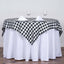 Polyester 54"x54" Square Tablecloth White/Black - Checkered Buffalo Plaid Design for Casual Table Settings - Linen Luxes