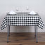 Polyester 54"x54" Square Tablecloth White/Black - Checkered Buffalo Plaid Design for Casual Table Settings - Linen Luxes