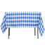 Polyester 54"x54" Square Tablecloth White/Blue - Checkered Buffalo Plaid Design for Casual Table Settings - Linen Luxes