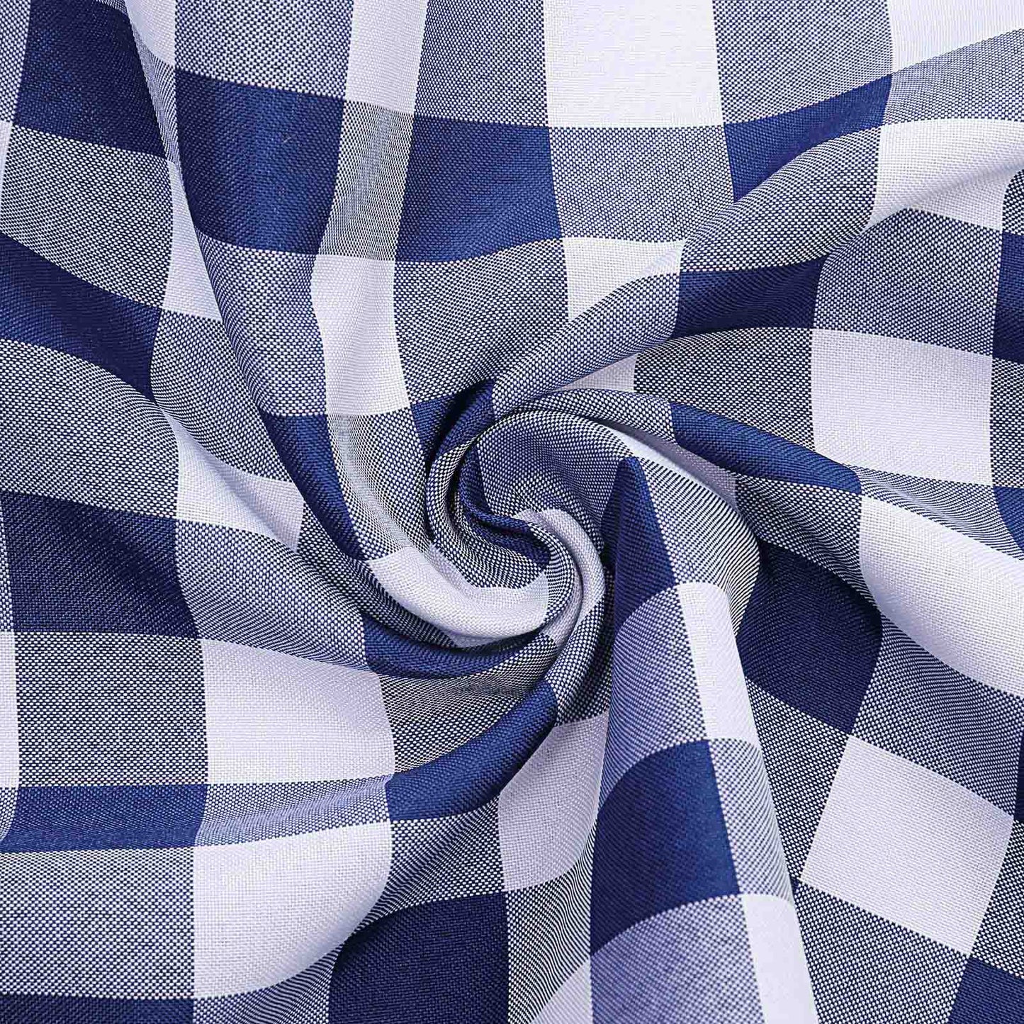 Polyester 54"x54" Square Tablecloth White/Navy Blue - Checkered Buffalo Plaid Design for Casual Table Settings - Linen Luxes