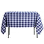 Polyester 54"x54" Square Tablecloth White/Navy Blue - Checkered Buffalo Plaid Design for Casual Table Settings - Linen Luxes