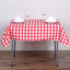Polyester 54"x54" Square Tablecloth White/Red - Checkered Buffalo Plaid Design for Casual Table Settings - Linen Luxes